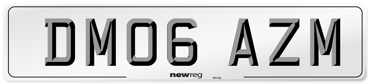 DM06 AZM Number Plate from New Reg